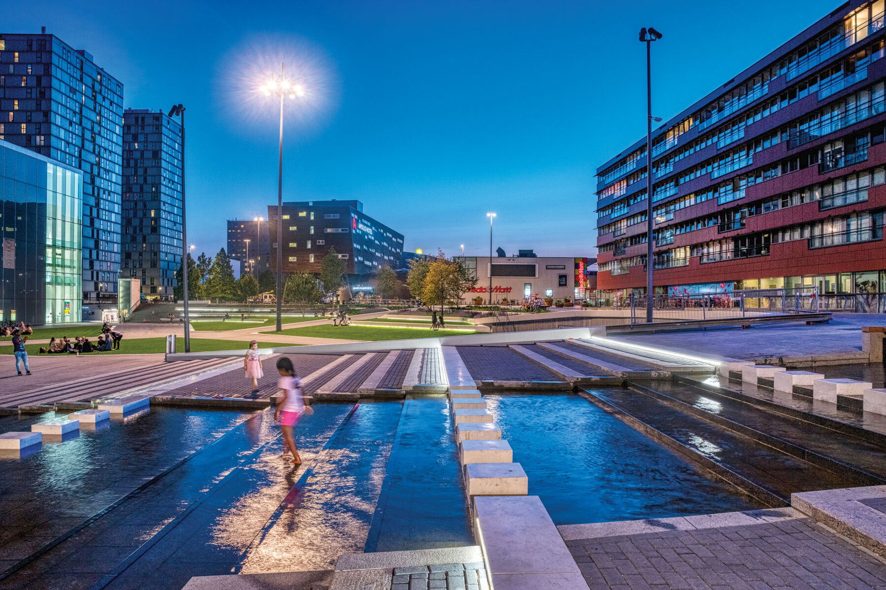 Esplanade avondbeeld